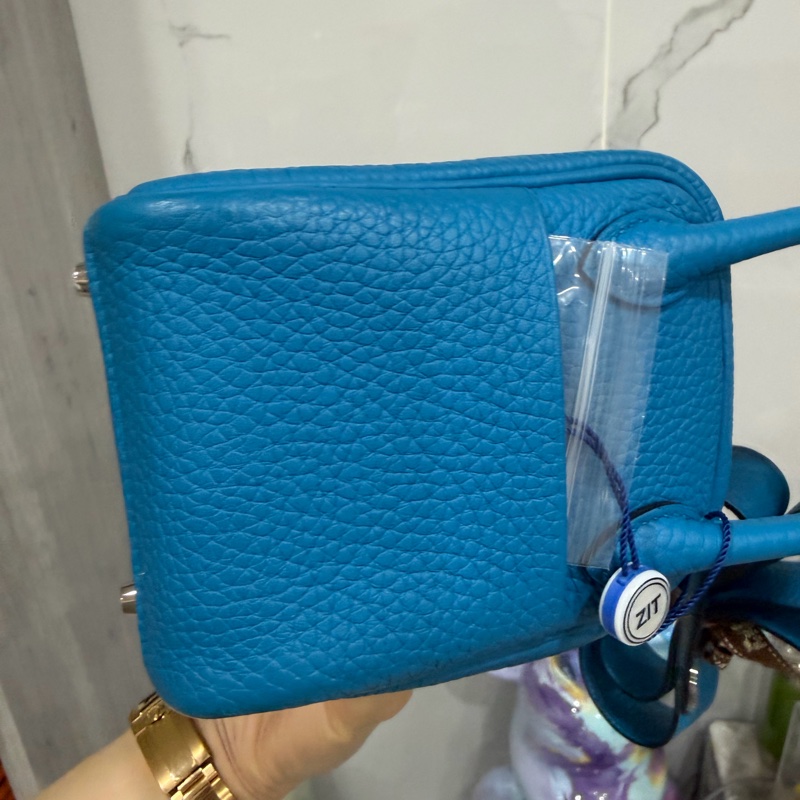 hermes mini lindy藍色 一代閒置品-8