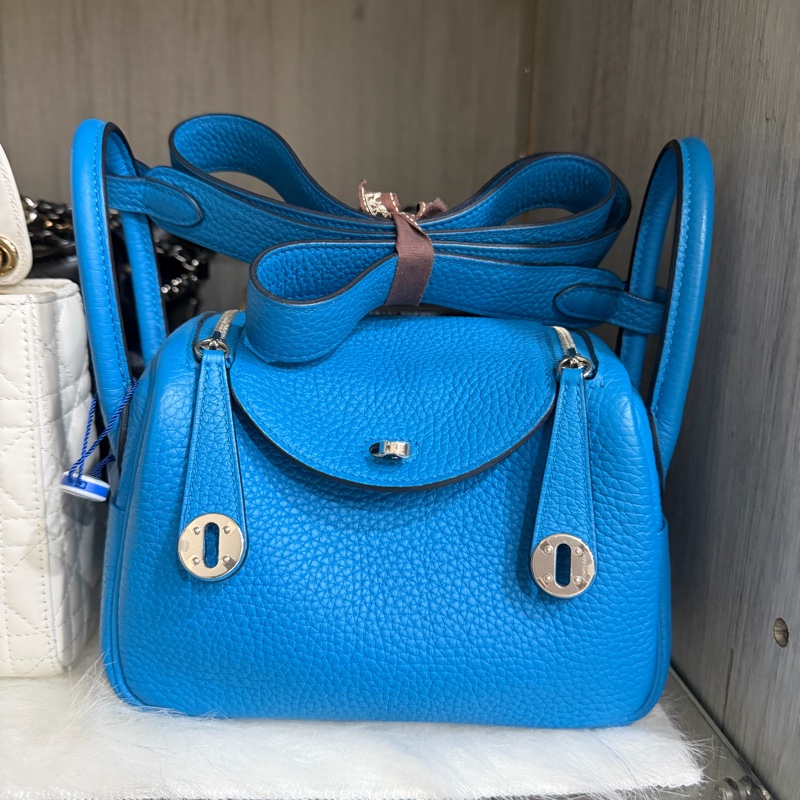 hermes mini lindy藍色 一代閒置品-10