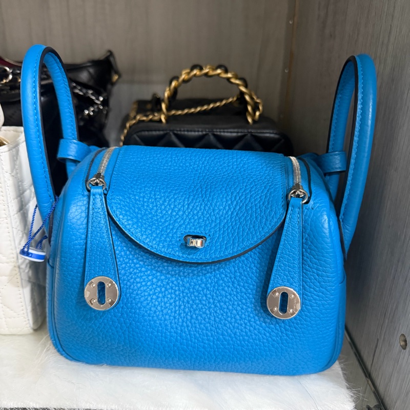 hermes mini lindy藍色 一代閒置品-13