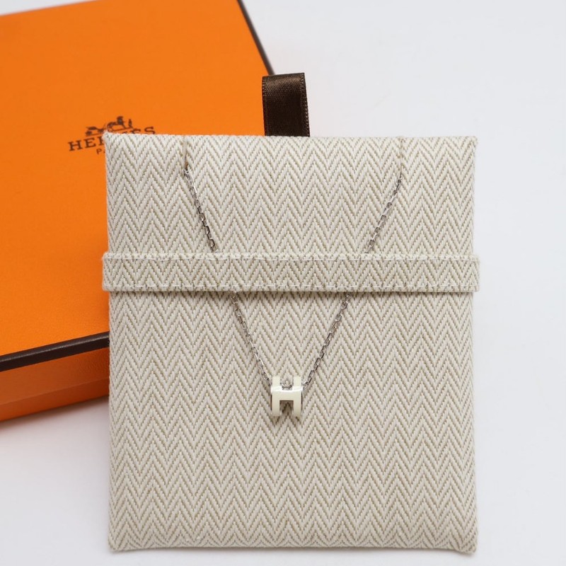 💯全新未使用🔥 HERMES Mini pop H項鍊 - 白銀-3