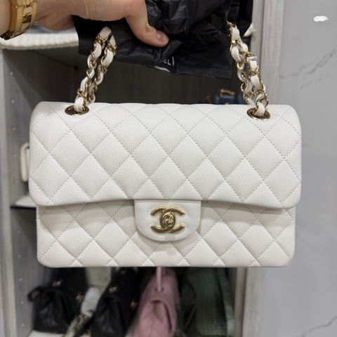 Chanel cf23全新2023年芯片款白色 有台灣專櫃購證正本