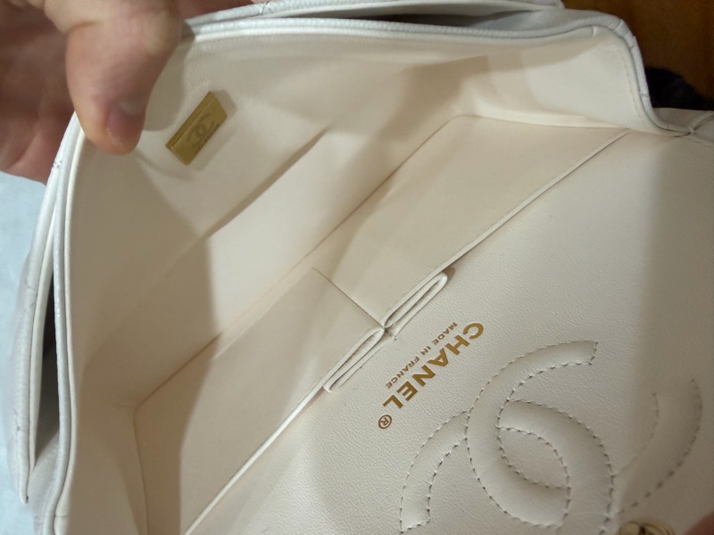 Chanel cf23全新2023年芯片款白色 有台灣專櫃購證正本-4