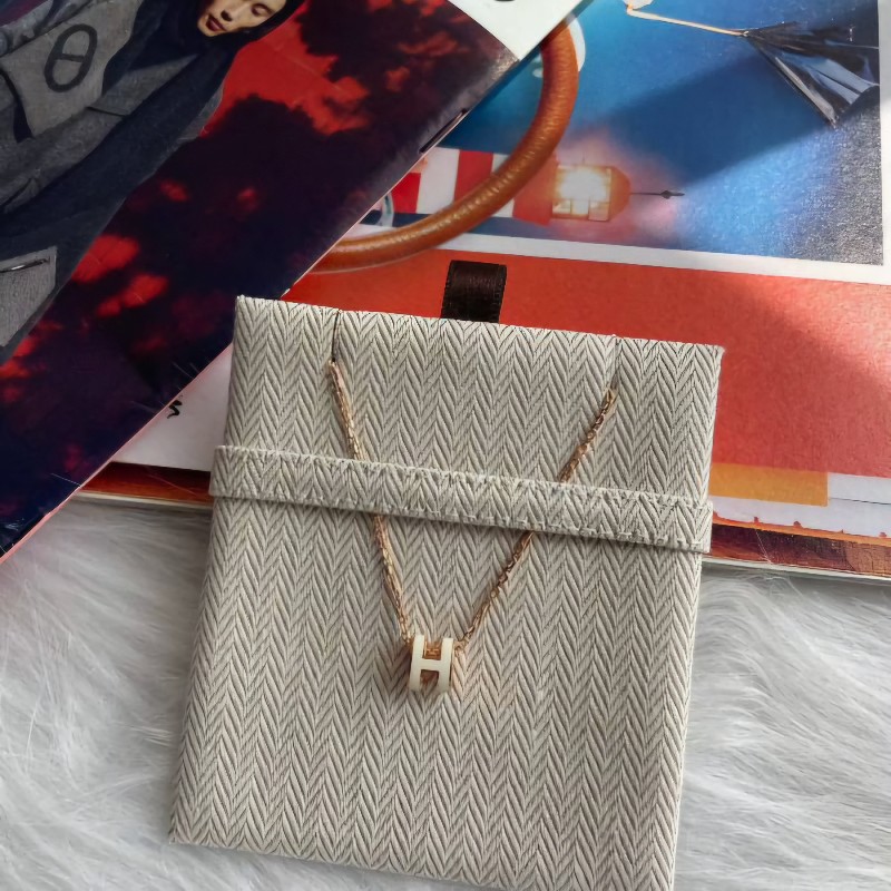 🔥全新未使用💯 HERMES Mini pop H項鍊 - 白玫瑰金鏈-3