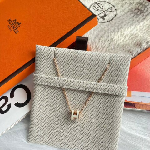 💯全新🔥 HERMES Mini pop H項鍊 - 白玫瑰金