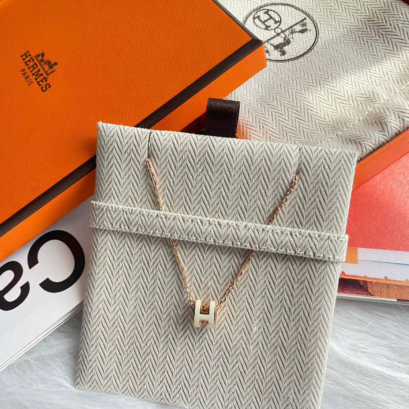 💯全新🔥 HERMES Mini pop H項鍊 - 白玫瑰金-0