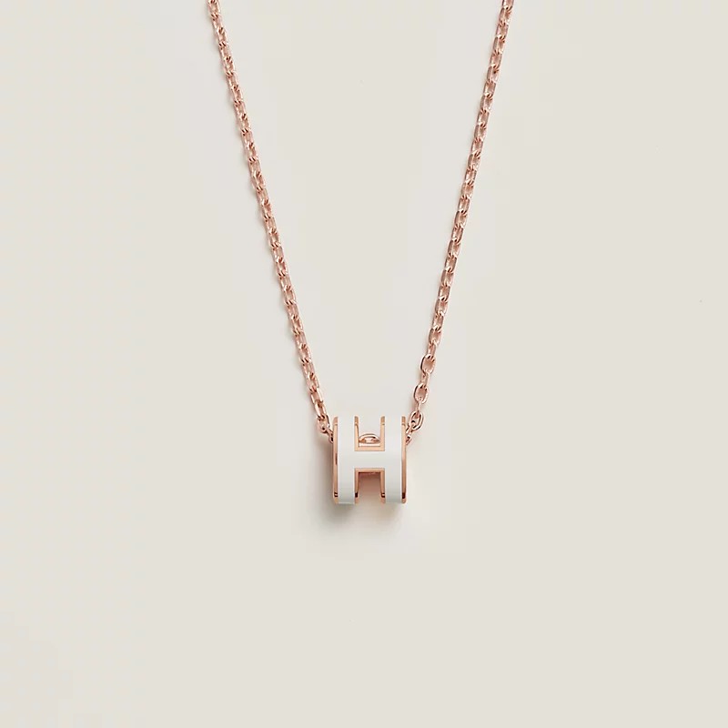 💯全新🔥 HERMES Mini pop H項鍊 - 白玫瑰金-2