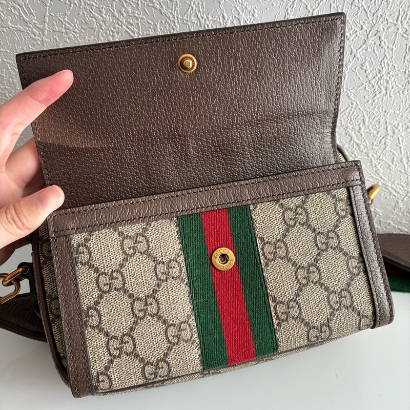 Gucci前口袋拉鏈相機包 斜背包 mini-14