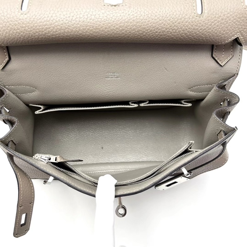 HERMES/愛馬仕大象灰銀扣吉普賽 Jypsiere 28單肩斜挎包-3