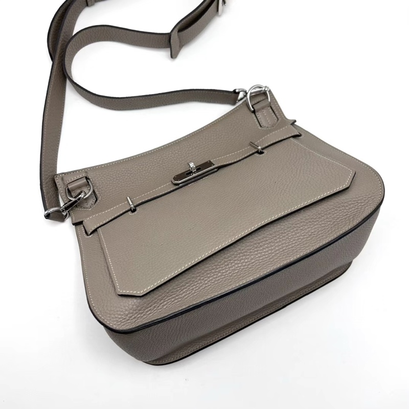 HERMES/愛馬仕大象灰銀扣吉普賽 Jypsiere 28單肩斜挎包-5