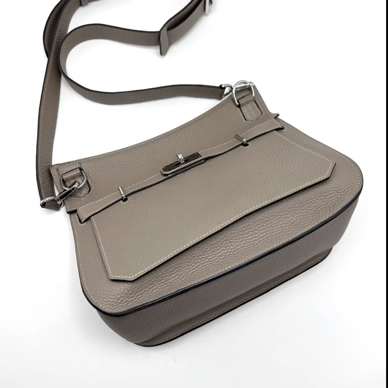 HERMES/愛馬仕大象灰銀扣吉普賽 Jypsiere 28單肩斜挎包-6