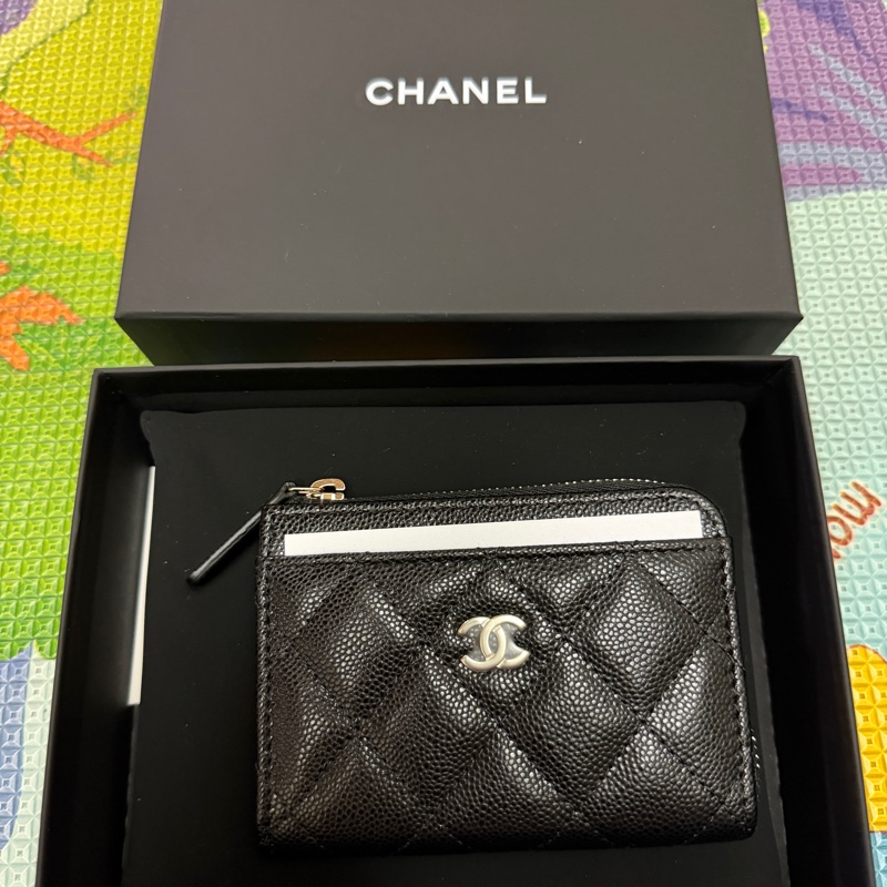 Chanel。香奈兒。L卡夾淡金扣荔枝皮-0