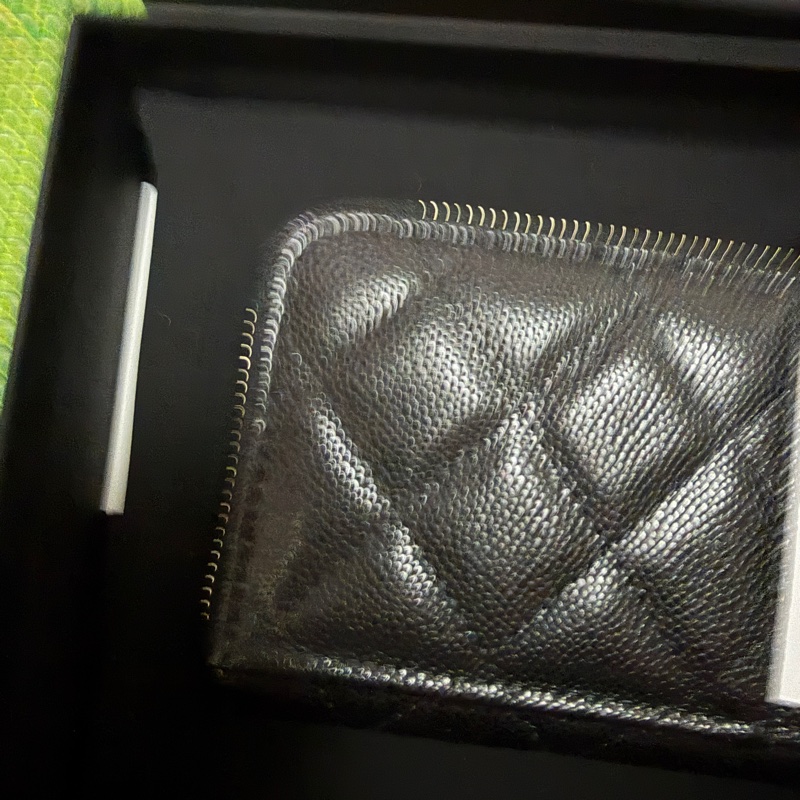 Chanel。香奈兒。L卡夾淡金扣荔枝皮-2