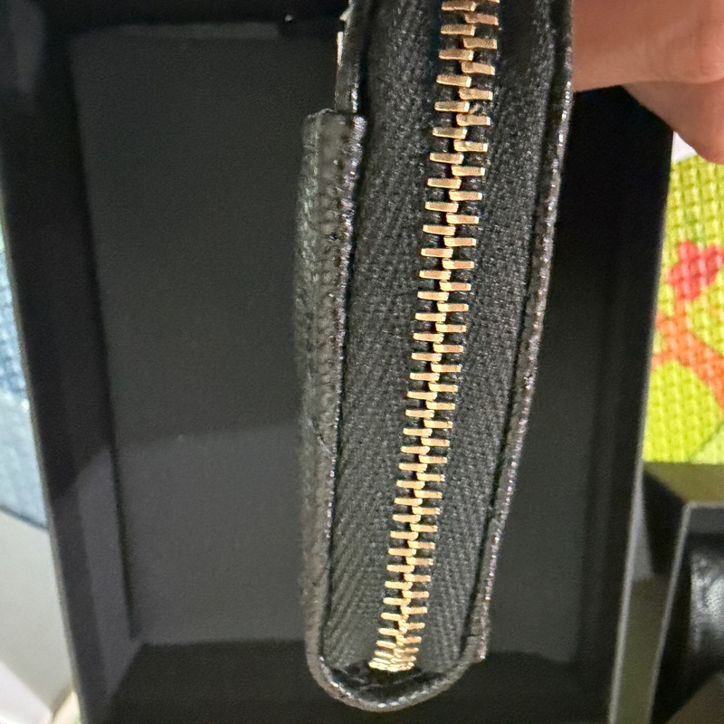 Chanel。香奈兒。L卡夾淡金扣荔枝皮-4