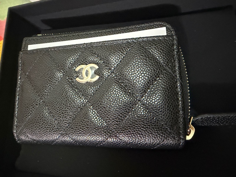 Chanel。香奈兒。L卡夾淡金扣荔枝皮-7