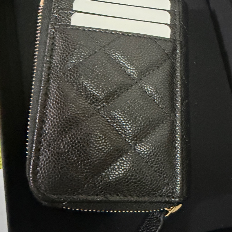 Chanel。香奈兒。L卡夾淡金扣荔枝皮-9