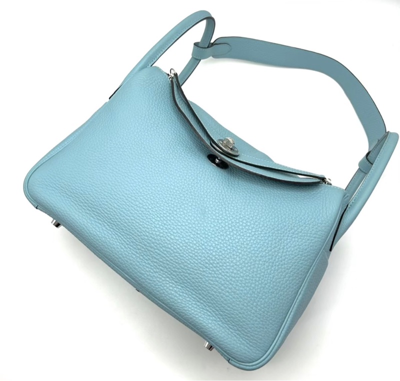 98新 ✨HERMES/愛馬仕馬卡龍藍銀扣Lindy 30 Bleu Atoll-2