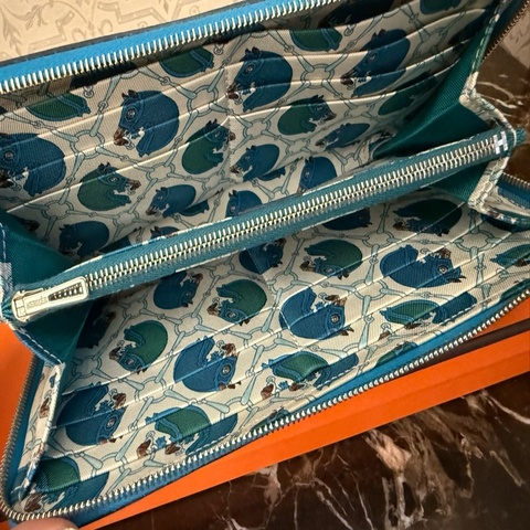 HERMES 絲巾長夾 馬圖騰 A刻