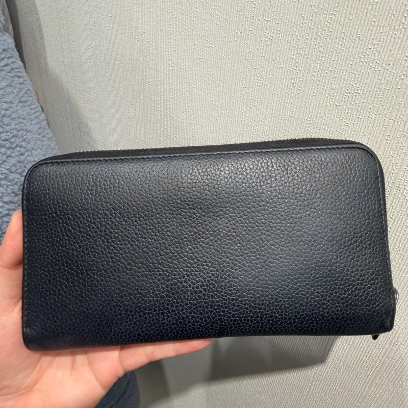 Dior Icon 荔面牛皮 拉鍊長夾 黑-1