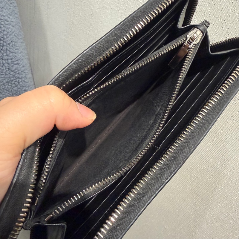 Dior Icon 荔面牛皮 拉鍊長夾 黑-3