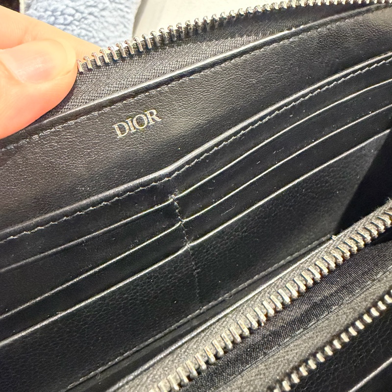 Dior Icon 荔面牛皮 拉鍊長夾 黑-6