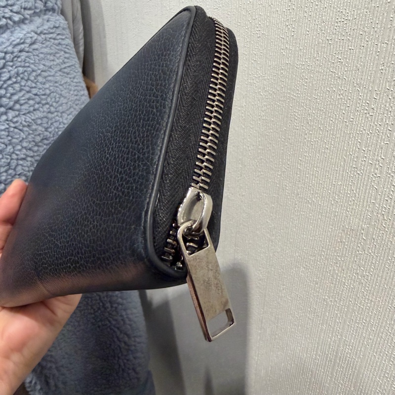 Dior Icon 荔面牛皮 拉鍊長夾 黑-9