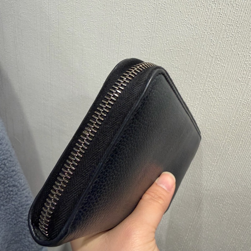 Dior Icon 荔面牛皮 拉鍊長夾 黑-13