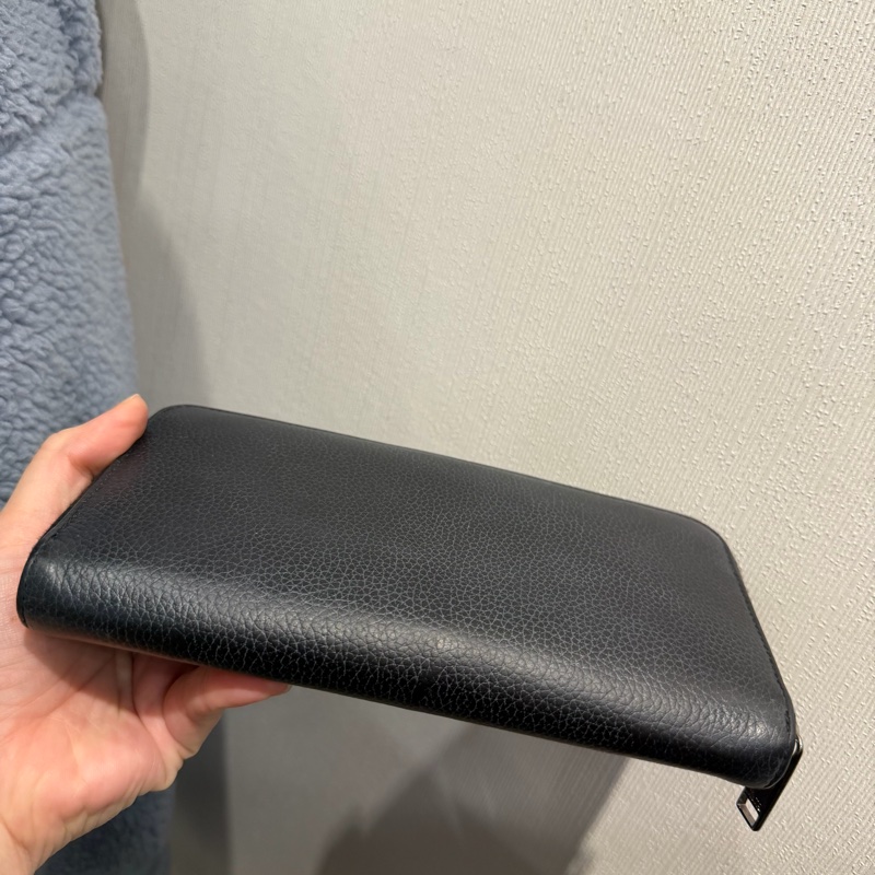 Dior Icon 荔面牛皮 拉鍊長夾 黑-16