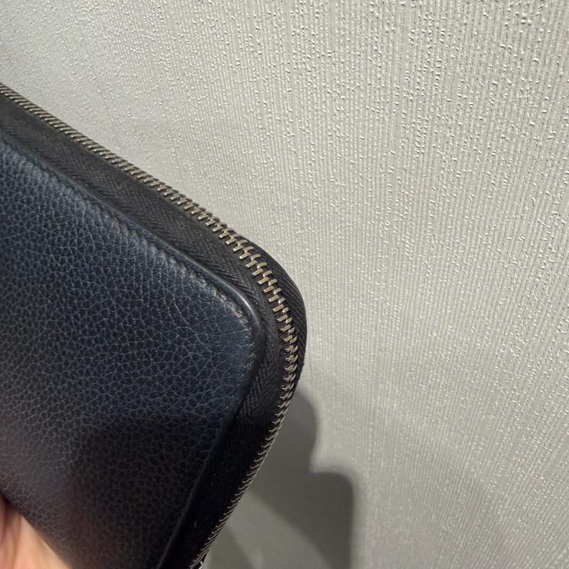 Dior Icon 荔面牛皮 拉鍊長夾 黑-21