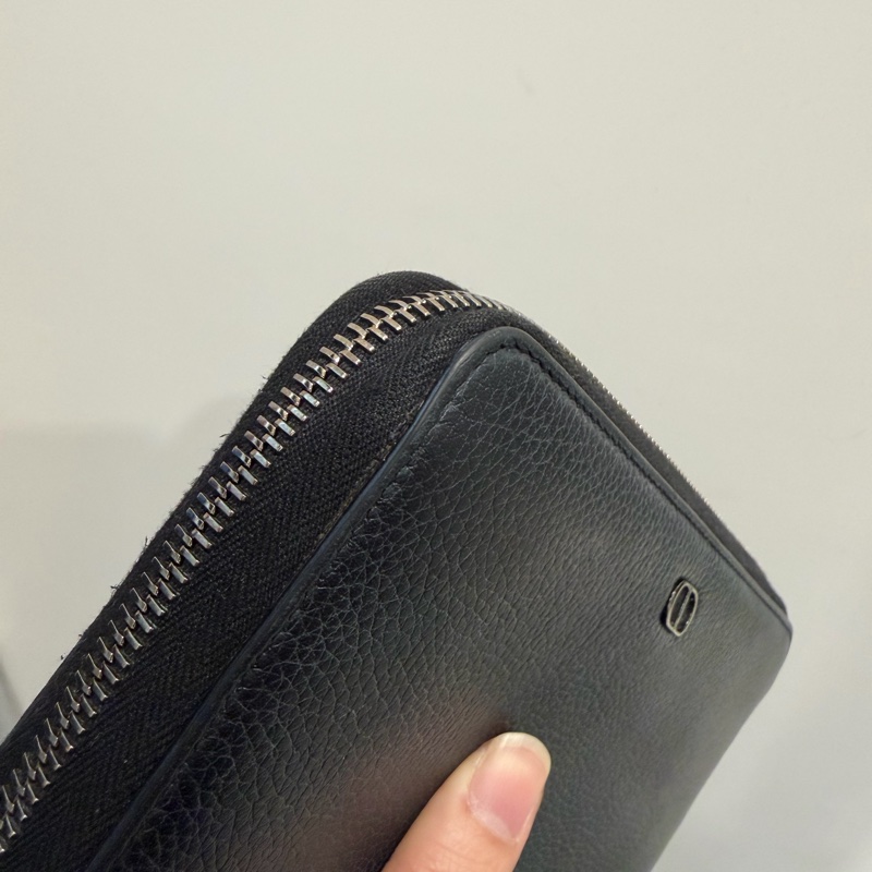 Dior Icon 荔面牛皮 拉鍊長夾 黑-23