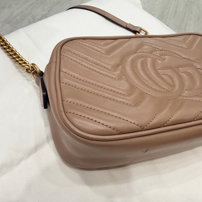 Gucci 經典 marmont 相機包 裸粉-2