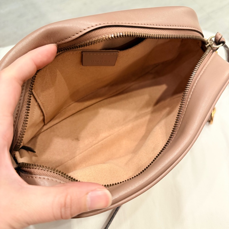 Gucci 經典 marmont 相機包 裸粉-4