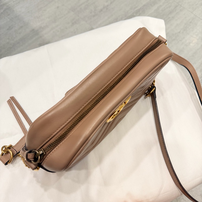 Gucci 經典 marmont 相機包 裸粉-5