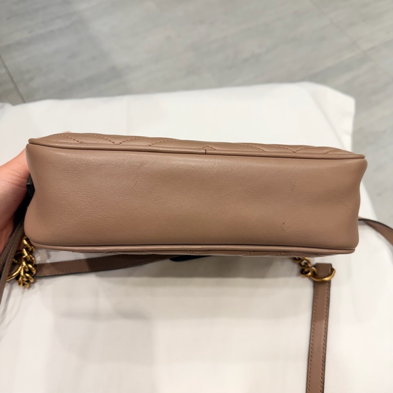 Gucci 經典 marmont 相機包 裸粉-6