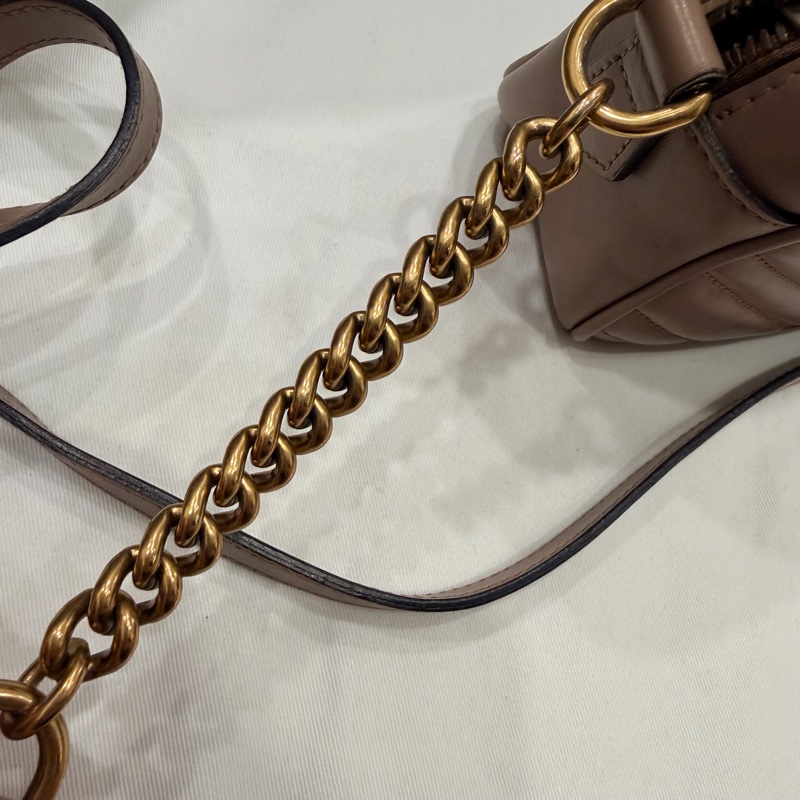 Gucci 經典 marmont 相機包 裸粉-21