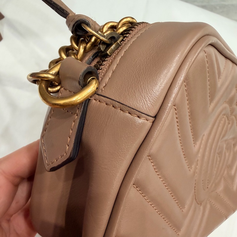 Gucci 經典 marmont 相機包 裸粉-28