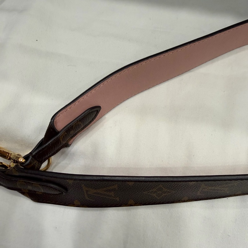 Louis Vuitton LV 經典老花拼粉 雙面 寬背帶-10