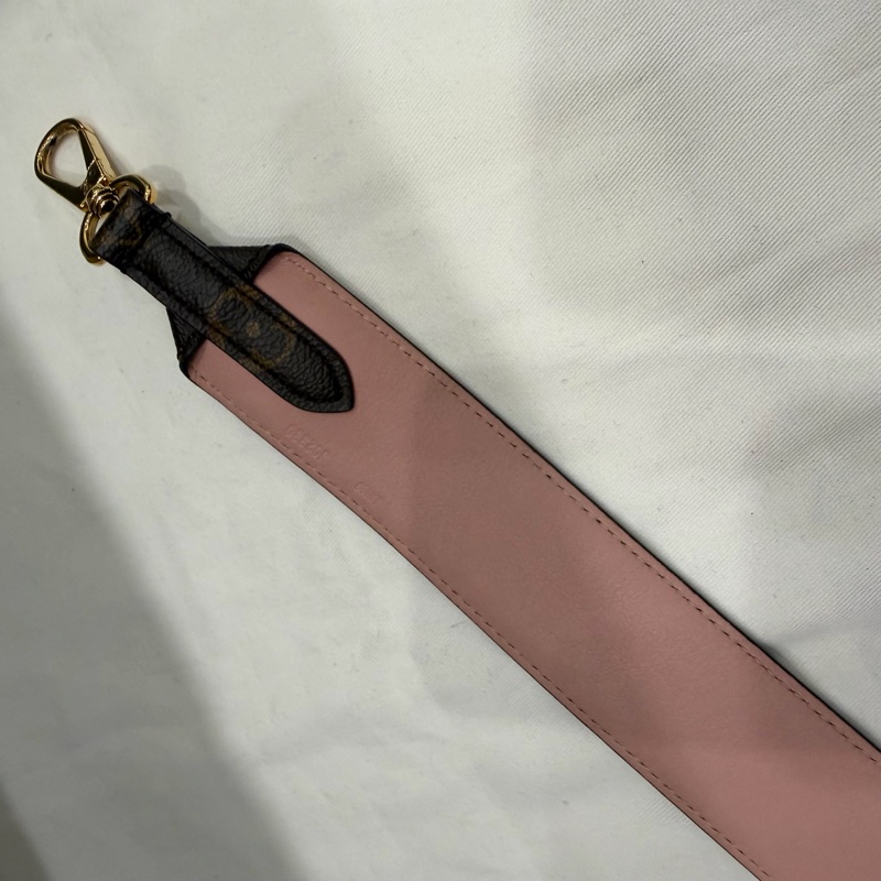 Louis Vuitton LV 經典老花拼粉 雙面 寬背帶-15