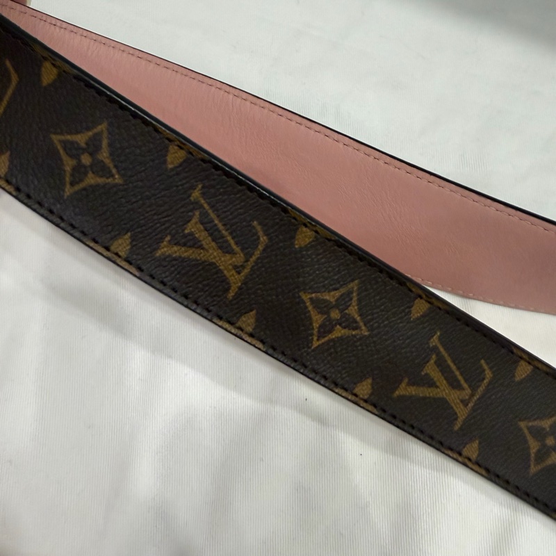 Louis Vuitton LV 經典老花拼粉 雙面 寬背帶-21