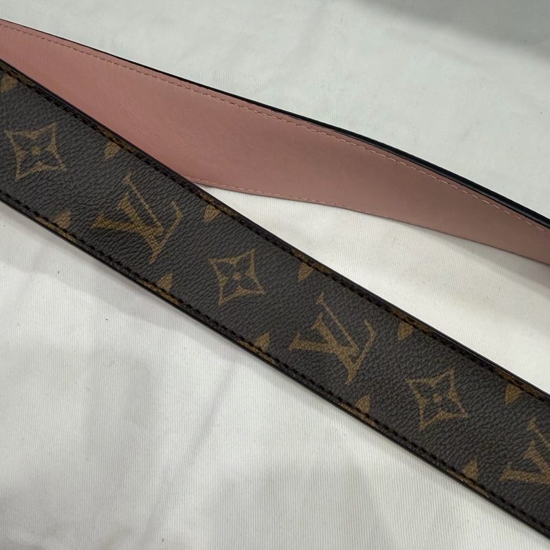Louis Vuitton LV 經典老花拼粉 雙面 寬背帶-22