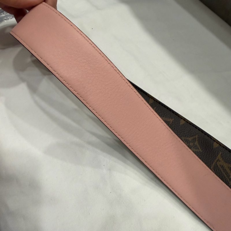 Louis Vuitton LV 經典老花拼粉 雙面 寬背帶-25