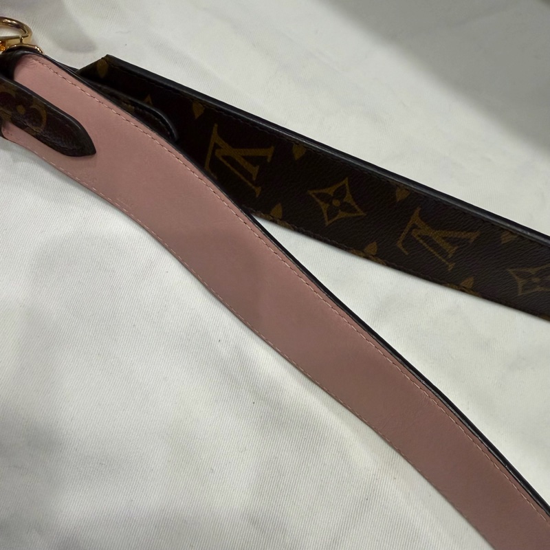 Louis Vuitton LV 經典老花拼粉 雙面 寬背帶-27