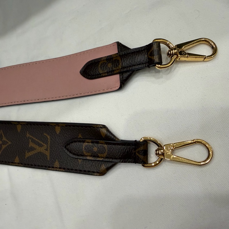 Louis Vuitton LV 經典老花拼粉 雙面 寬背帶-30