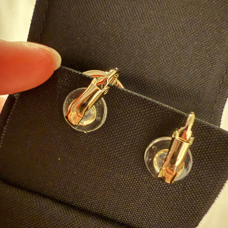 💖Chanel 牛仔耳環 耳夾 26C 圓形款💖 全新-1