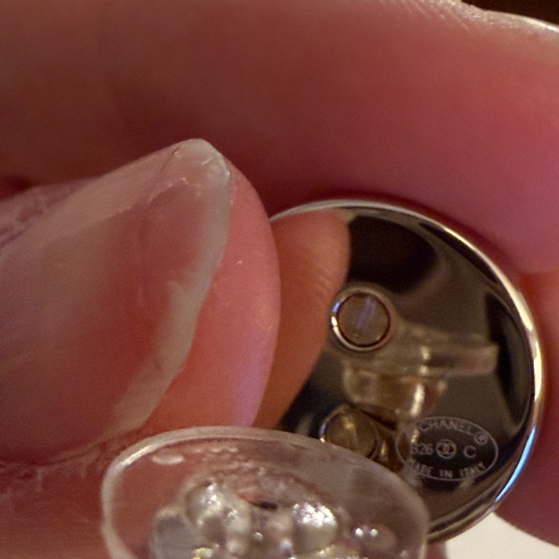 💖Chanel 牛仔耳環 耳夾 26C 圓形款💖 全新-3