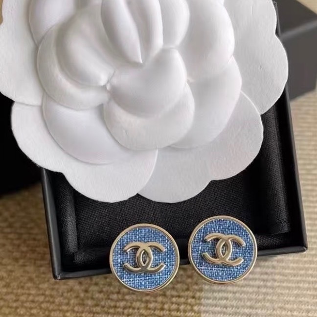 💖Chanel 牛仔耳環 耳夾 26C 圓形款💖 全新-5