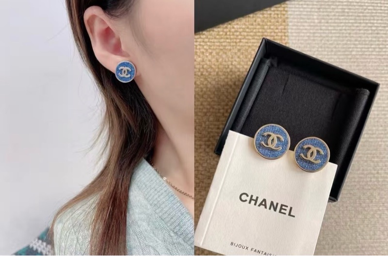 💖Chanel 牛仔耳環 耳夾 26C 圓形款💖 全新-7