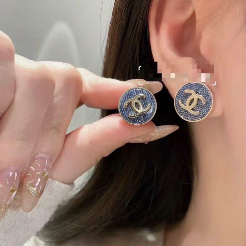 💖Chanel 牛仔耳環 耳夾 26C 圓形款💖 全新-8