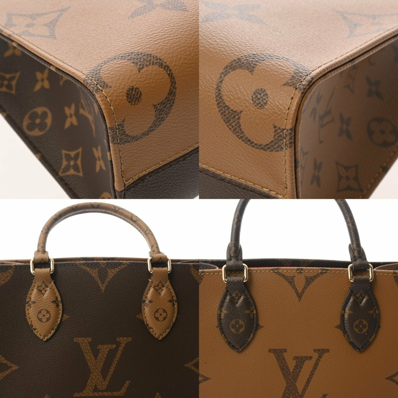 路易威登 Monogram Reverse On the Go PM 棕色女士帆布手提包 M46373,近全新,二手,Ginzo-8