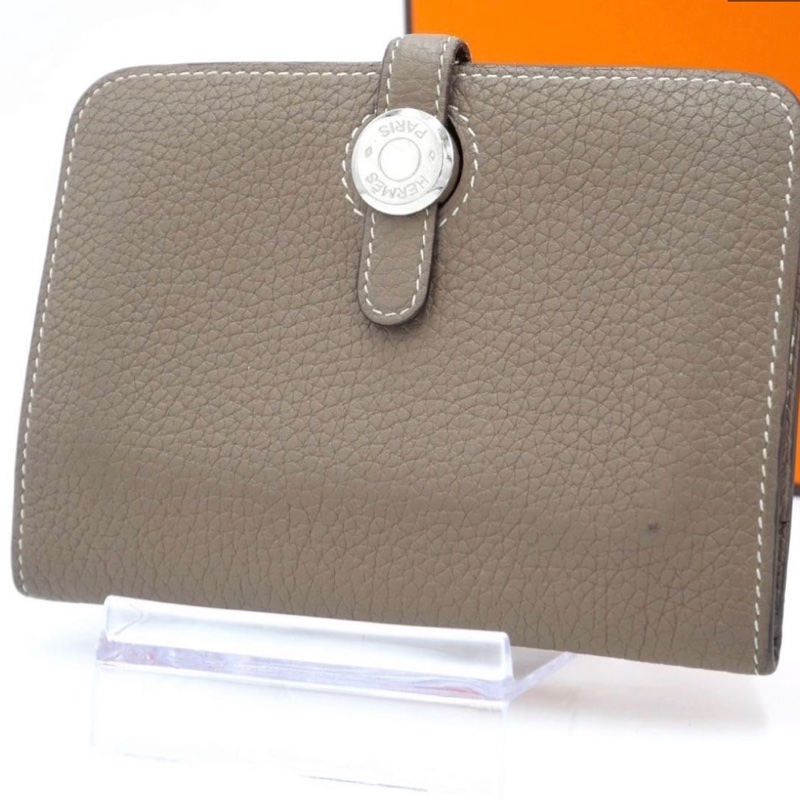 Hermès 愛馬仕 Dogon Compact Etoupe 錢包零錢包-0
