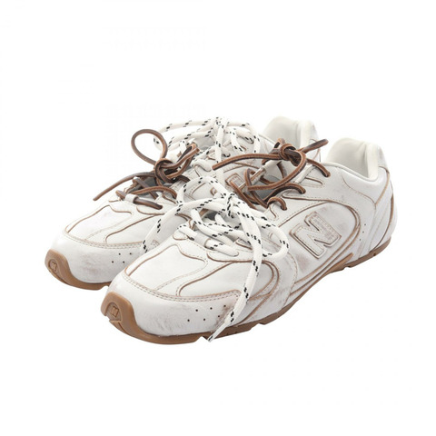 Miu Miu New Balance 530 SL 運動鞋 #40 皮革 白色 棕色 二手 女款